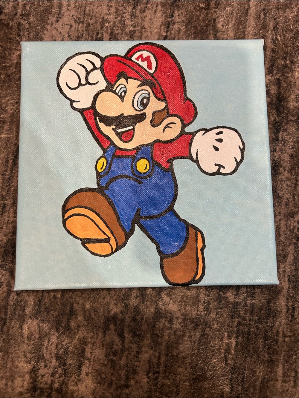 Super Mario Canvas Art - Red, Blue, Brown
